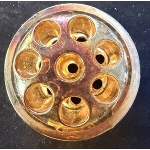 Pink Flowers Floral Small Depression Frog 8 Holes Amber Gold Floral Arrangement